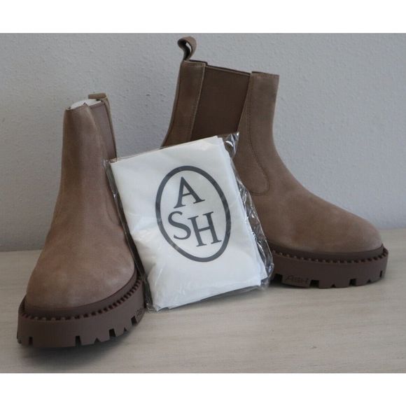 ASH 422111 Women Sz 41M US 11M Tan Genesis Pull-On Lug Sole Chelsea Booties - Picture 1 of 12
